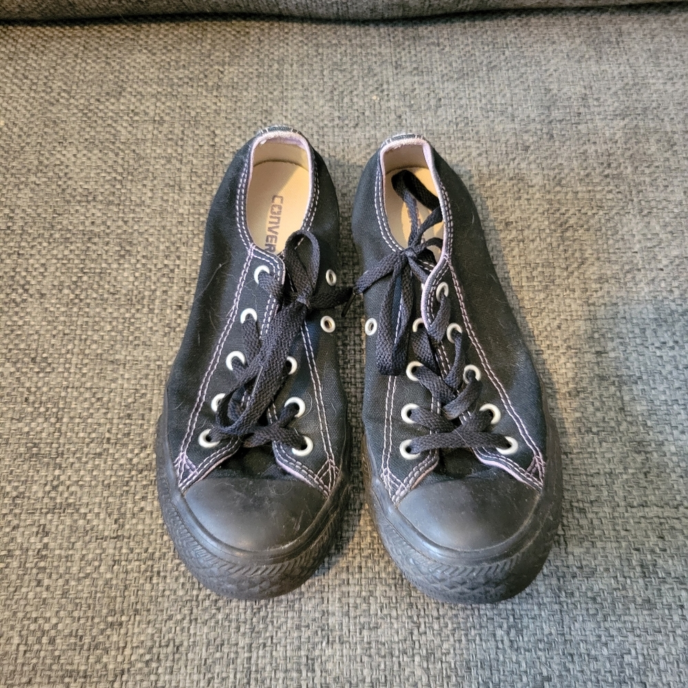 Custom Purple and Black Low Tops
